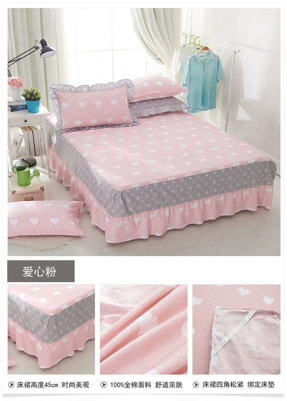 Hàn Quốc bông ren giường bedspread giường váy bìa trượt một mảnh khăn trải giường cotton twill bụi váy mùa hè - Váy Petti