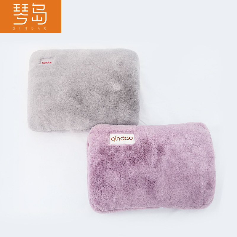 琴岛热水袋充电暖手宝暖腰宝电热宝毛绒暖水袋注水暖