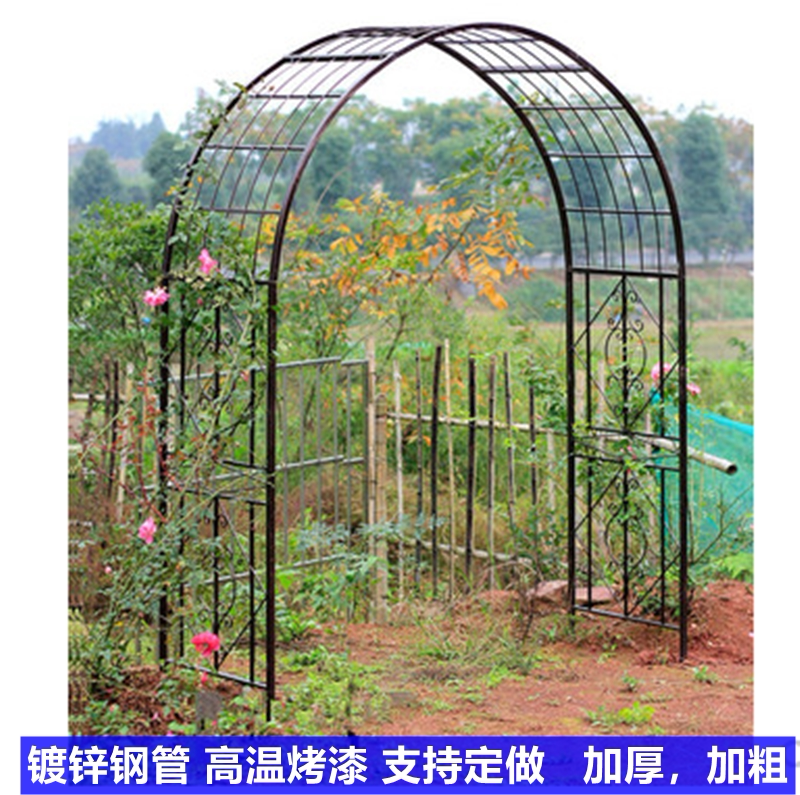 Wedding wrought iron arch outdoor courtyard rose melon rack semi-circular arc clematis climbing rattan rack gardening plant flower rack