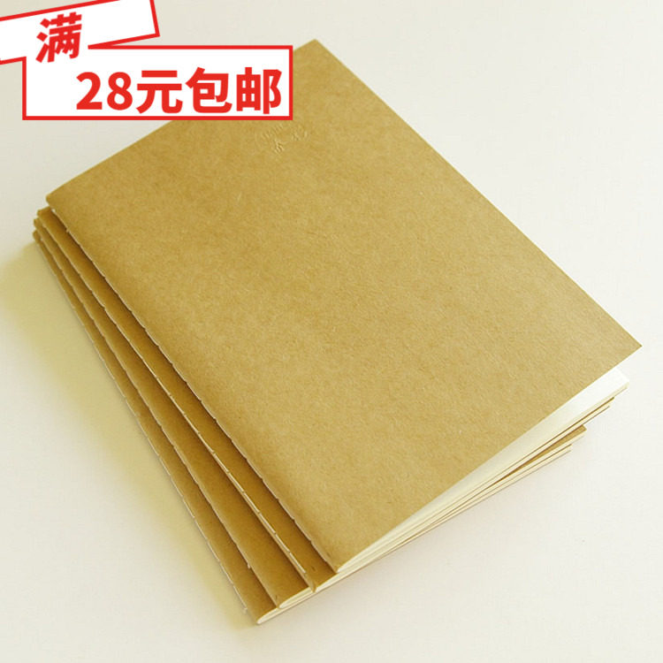 Natural Buffalo Leather Blank Inner Page English Notebook Single Wire Notebook Subline Fit this A4 notepad