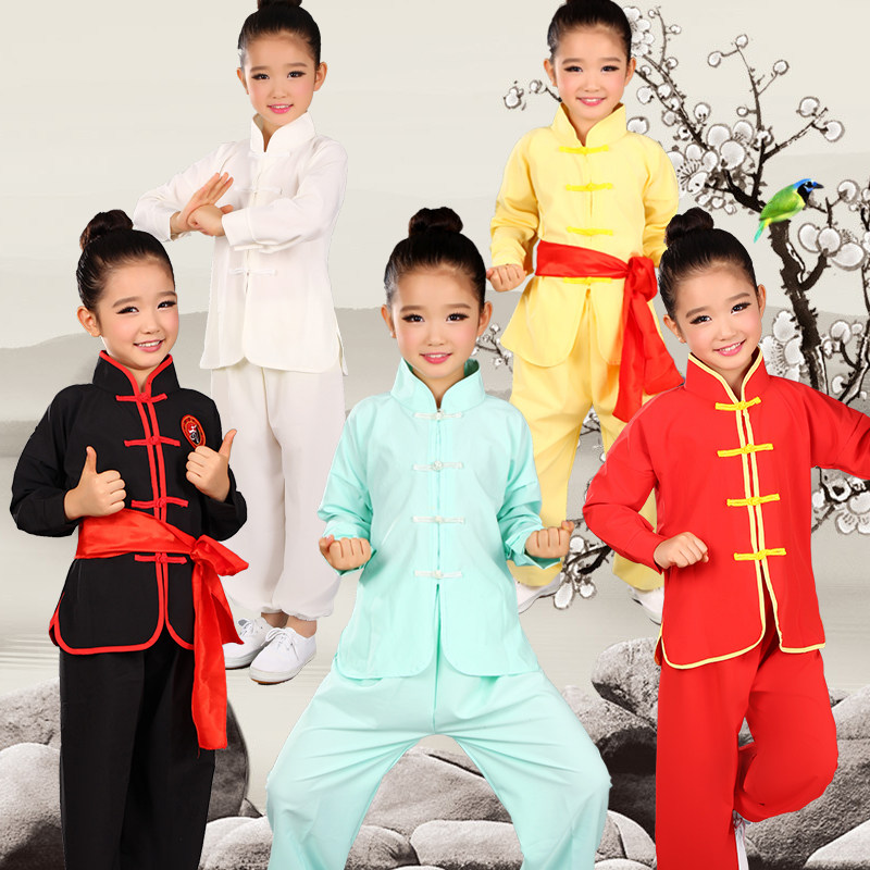 Children's martial arts performance clothing new youth tai chi practice clothing short-sleeved primary and secondary school students kung fu performance clothing