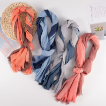 Cotton linen scarves summer style female Korean version cute 100 hitch desert sunscreen retro long style linen silk scarlet student autumn shawl