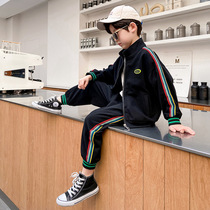 South Korean boy clothing boy Spring and autumn new 2021 Korean version CUHK Tong Fall Two sets of childrens clothing jacket clothing suit