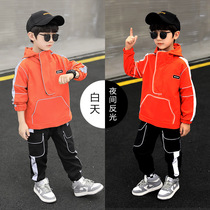 South Korea 2021 new boys childrens clothes suit Two sets of childrens great boy handsome sports Korean version two sets of damp