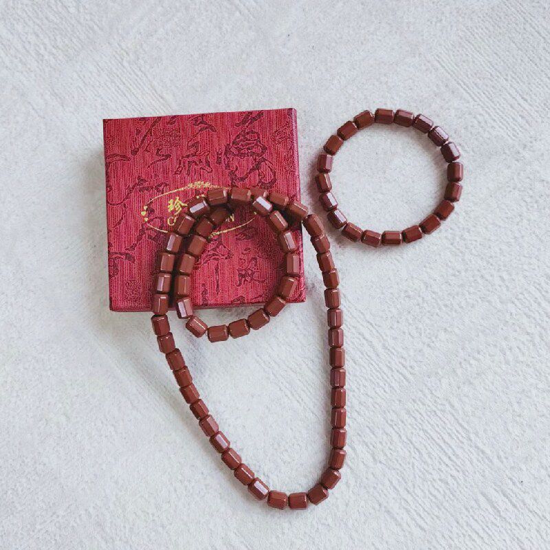 Maifan stone chain tourmaline hand necklace octagonal round bead cervical chain negative ion germanium stone hand necklace