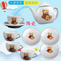 Mini ornaments creative ceramic childrens small toys playing home simulation small kung fu tea set tea tray teapot set