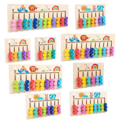 Двусторонная логическая интеллектуальная игрушка для тренировок Монтессори, 46 цветов, логическое мышление, раннее развитие