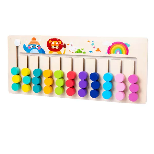 Двусторонная логическая интеллектуальная игрушка для тренировок Монтессори, 46 цветов, логическое мышление, раннее развитие