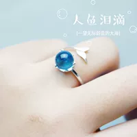 Gió lạnh nàng tiên cá vòng bọt nữ Nhật Bản và Hàn Quốc tính khí mạng đỏ thủy triều người mở ngón trỏ sinh viên nàng tiên cá xé nhẫn bạc nhẫn đá