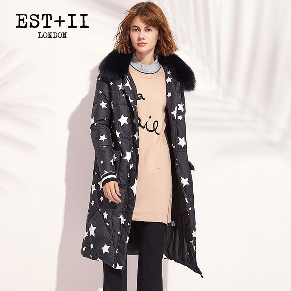 EST＋II 艺诗 中长款狐狸毛领 女式羽绒服天猫优惠券折后￥559包邮（￥959-400）