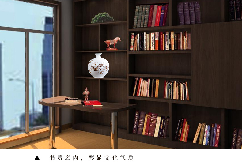 Contracted and I jingdezhen ceramics hand - made shrimp boring vase home wine cabinet office sitting room adornment is placed