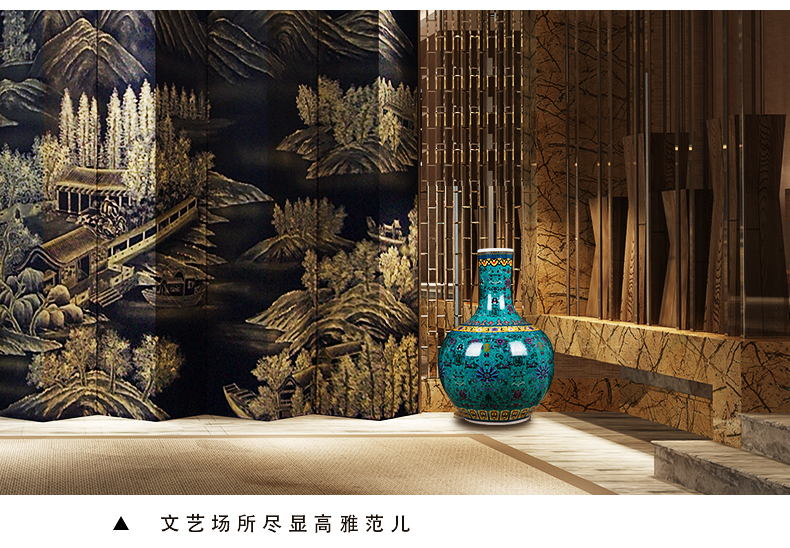 Jingdezhen ceramics large vase European - style home sitting room adornment is placed hotel porch enamel handicraft