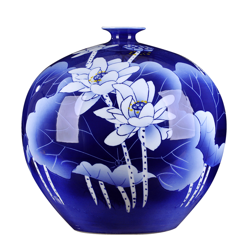 Hand made small expressions using of jingdezhen blue and white porcelain ceramic vase classical household porcelain rich ancient frame wine bottle decoration furnishing articles