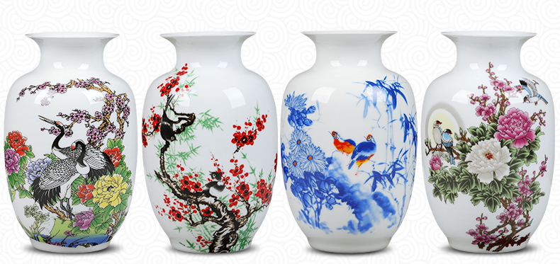 Jingdezhen ceramics floret bottle home furnishing articles dried flower arranging flowers, Chinese style living room TV cabinet handicraft