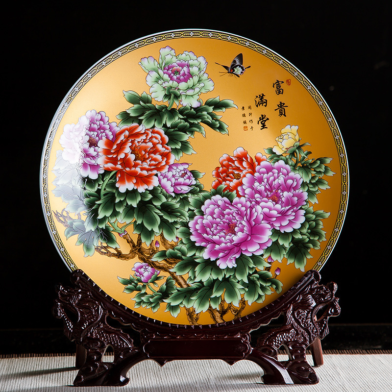 Chinese jingdezhen ceramics with a silver spoon in its ehrs expressions using the and decorative hanging dish sit home wine rich ancient frame handicraft furnishing articles
