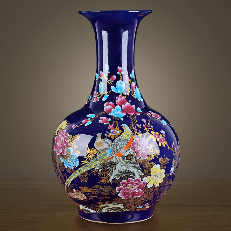 Jingdezhen vases, pottery and porcelain landing large new Chinese style household flower arrangement sitting room adornment TV ark, furnishing articles