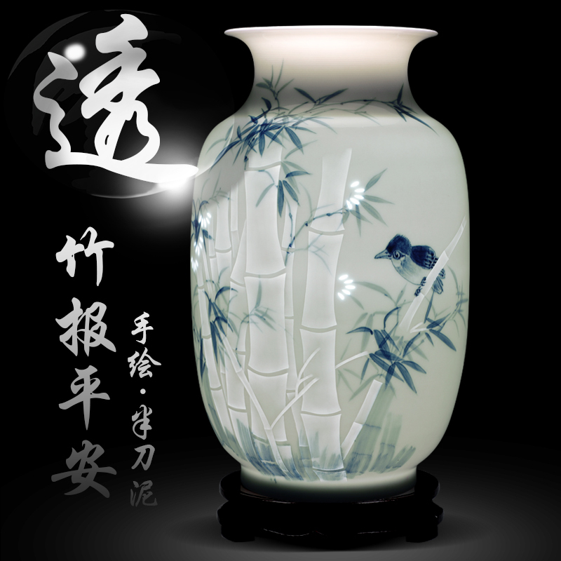 Jingdezhen ceramics hand - made bamboo thin body new Chinese style household knife clay flower arrangement sitting room adornment handicraft furnishing articles