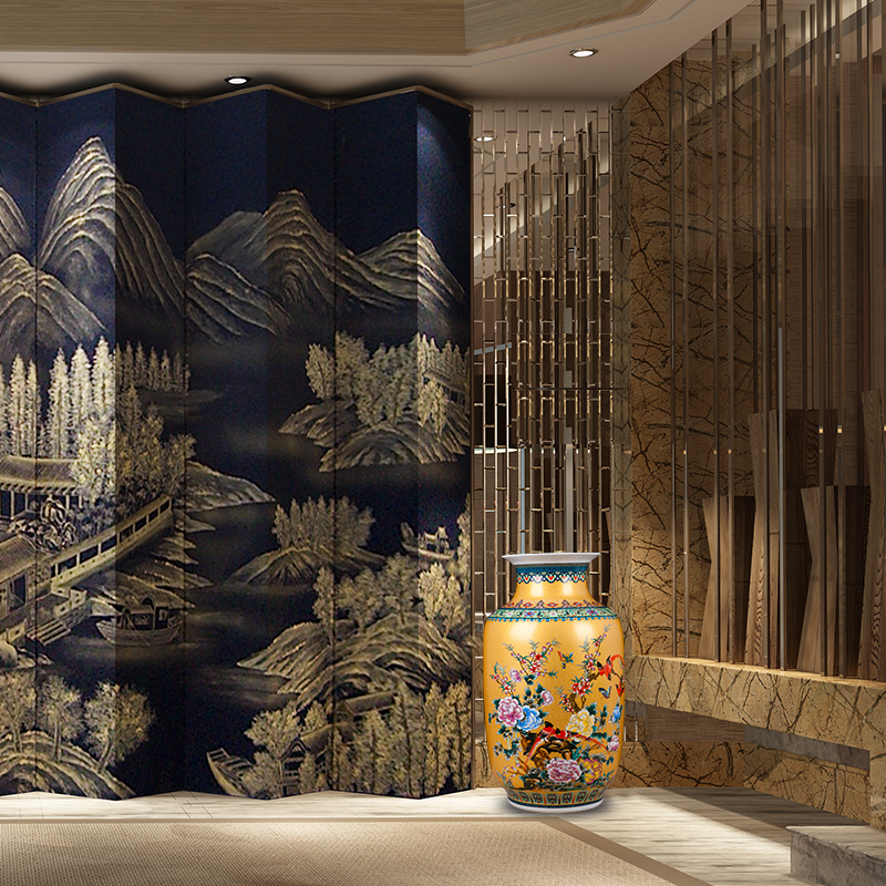 Jingdezhen ceramics China red large vases, flower arranging is home sitting room adornment is placed hotel wedding celebrations