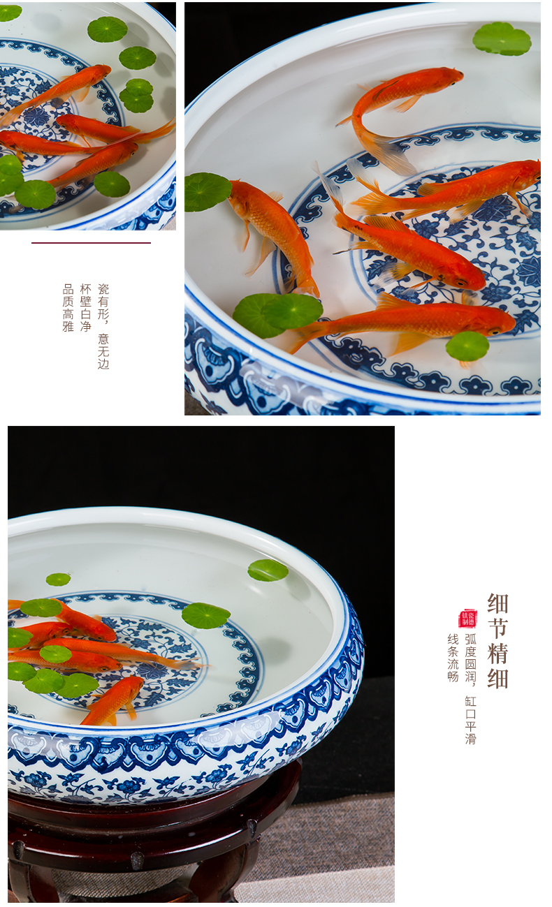 Jingdezhen ceramics tea table ashtray creative modern living room office furnishing articles writing brush washer aquarium theme restaurant