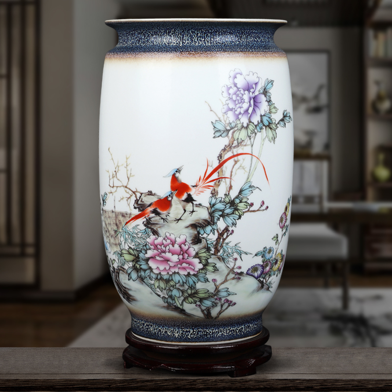 Jingdezhen Ceramics Vase Fittings Living Room Plurge Ceramic Bottle Chinese Home TV Cabinet Decoration Process Decoration