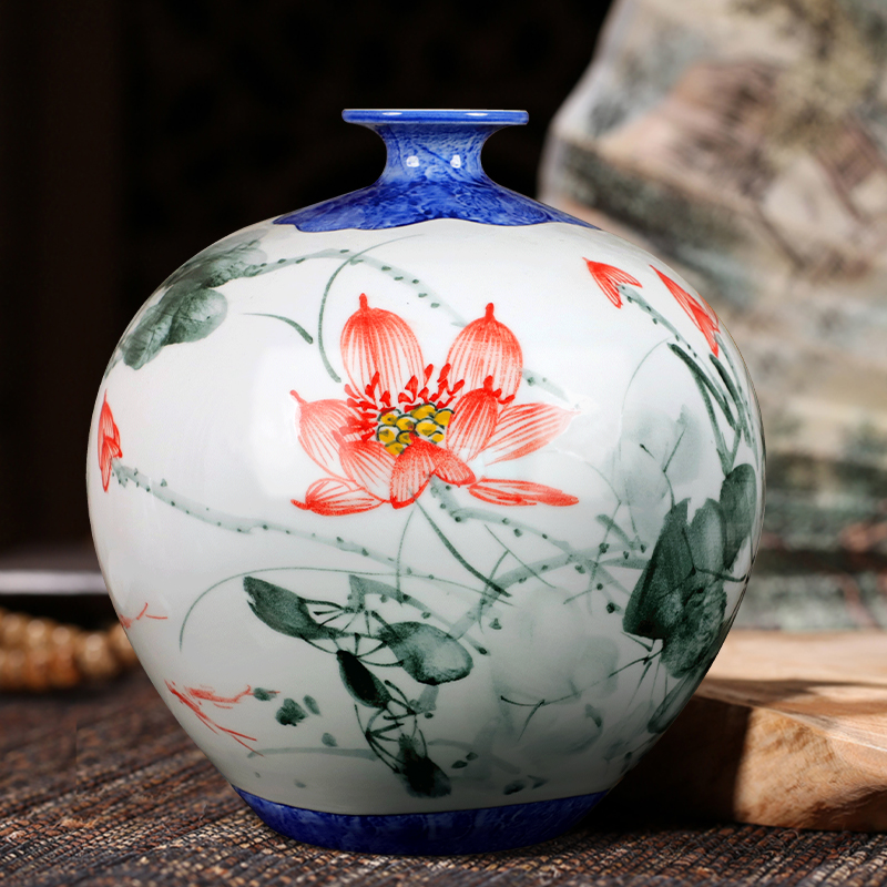 Jingdezhen ceramics new Chinese hand - made of blue and white porcelain vase furnishing articles home sitting room ark adornment handicraft