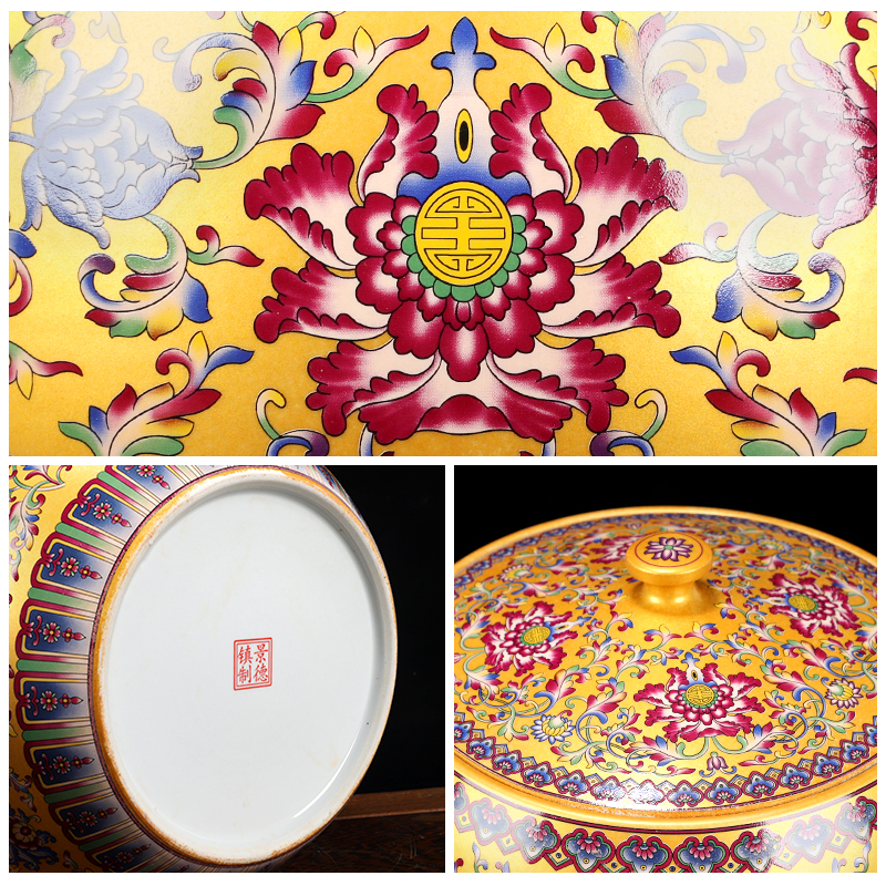 Restoring ancient ways around branch lotus pu - erh tea cake tea pot seal tank put the seventh, peulthai the tea POTS of large tea urn archaize porcelain jar