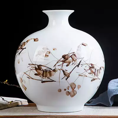 Jingdezhen ceramics simple modern hand-painted shrimp vase home living room wine cabinet office decorations ornaments