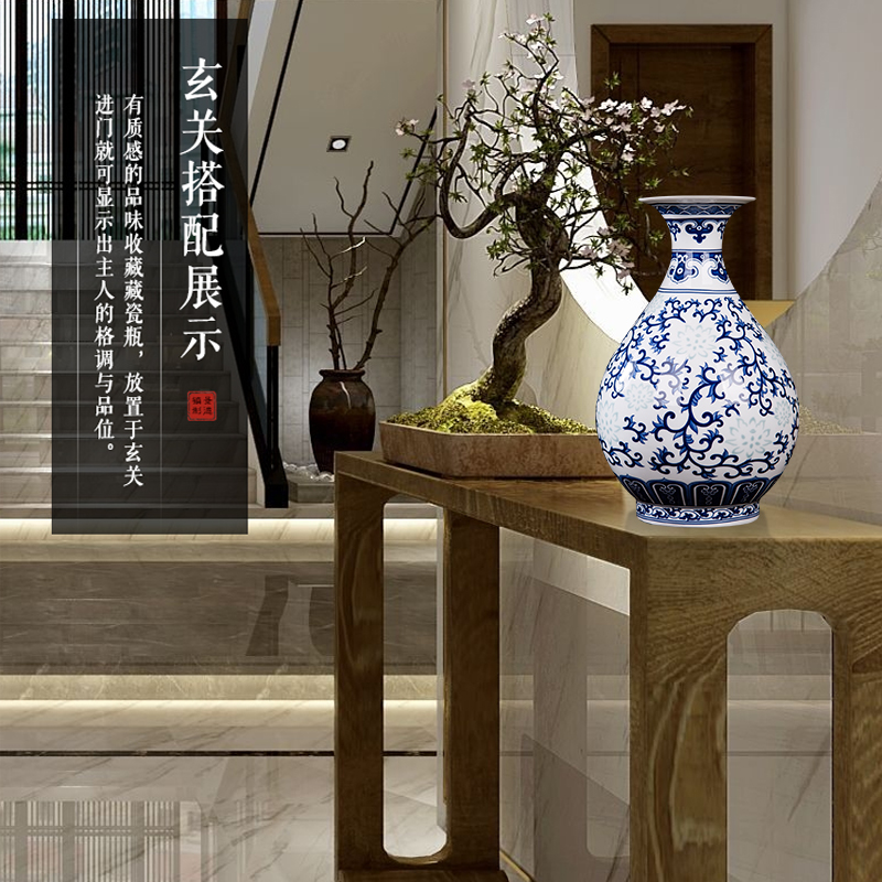 Blue and white and exquisite flower arranging ipads porcelain of jingdezhen ceramics thin foetus floret bottle of modern Chinese style sitting room adornment is placed