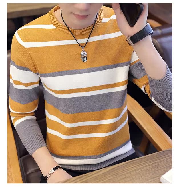 Áo len mỏng mới cho nam áo len cashmere cổ tròn áo len thanh niên nam áo thun dài tay nam