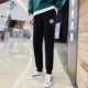 Mùa thu quần đen phiên bản Hàn Quốc của xu hướng áo liền quần thương hiệu lỏng hip hop chùm chân chín điểm quần nam cộng nhung