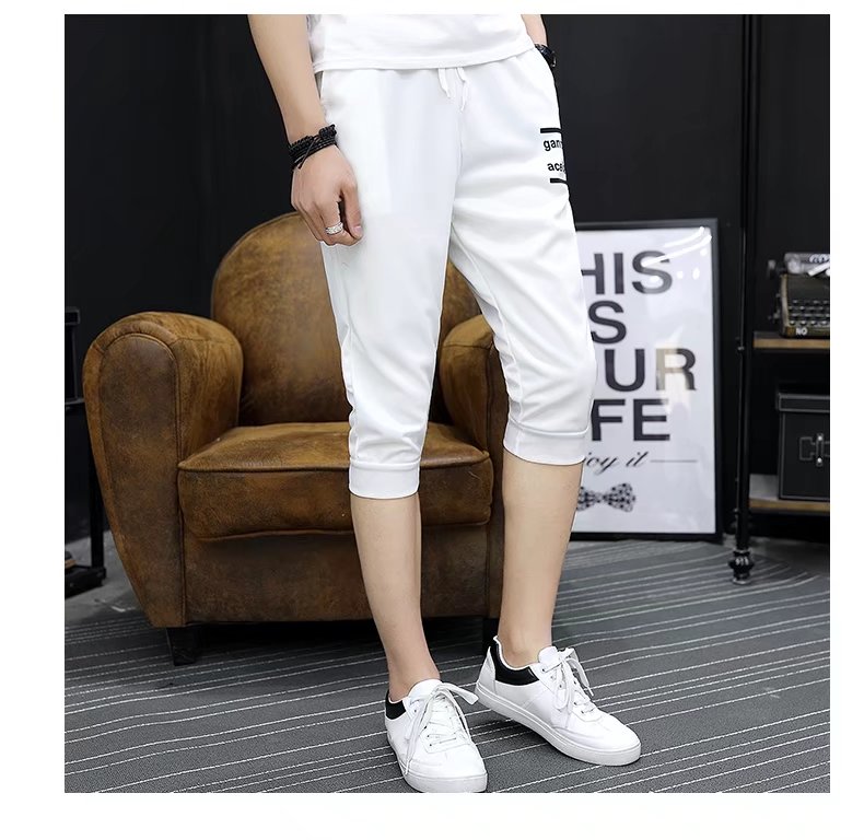 9.9 包邮 quần nam Hàn Quốc phiên bản của xu hướng của Slim feet casual 7 quần nam năm điểm ống túm quần short mùa hè