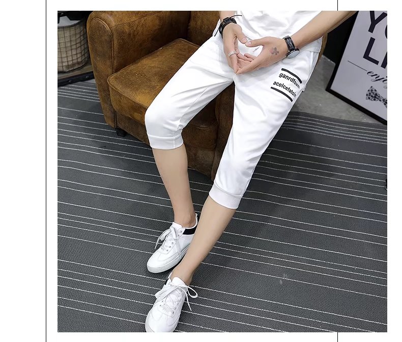 9.9 包邮 quần nam Hàn Quốc phiên bản của xu hướng của Slim feet casual 7 quần nam năm điểm ống túm quần short mùa hè