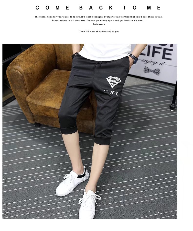 9.9 包邮 quần nam Hàn Quốc phiên bản của xu hướng của Slim feet casual 7 quần nam năm điểm ống túm quần short mùa hè