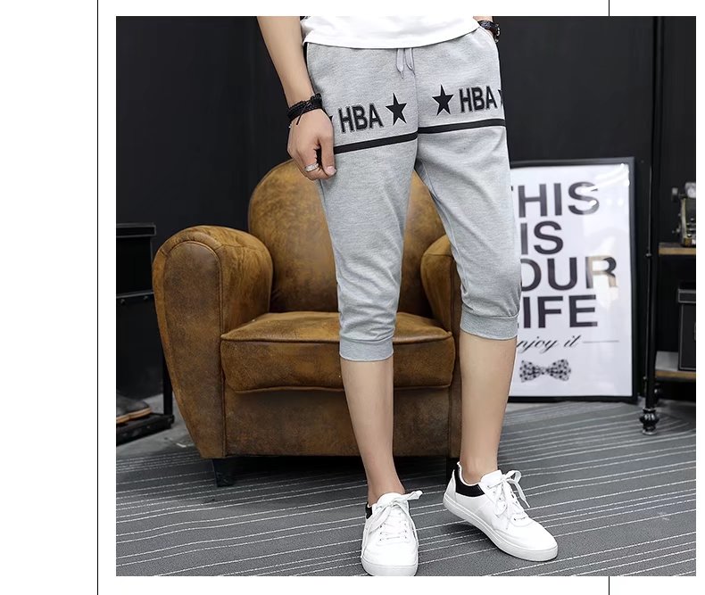 9.9 包邮 quần nam Hàn Quốc phiên bản của xu hướng của Slim feet casual 7 quần nam năm điểm ống túm quần short mùa hè