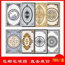 New Chinese style all-body parquet floor tiles Living room tiles Entrance aisle Corridor Dining room glazed carpet flowers 800