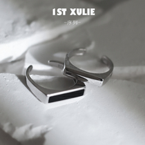 1ST XULIE-925 sterling silver light luxury niche design dark cold wind ins men and women tide opening ring