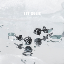 1ST XULIE925 sterling silver stud earrings niche design oxidized black distressed cold wind dark black mens and womens earrings