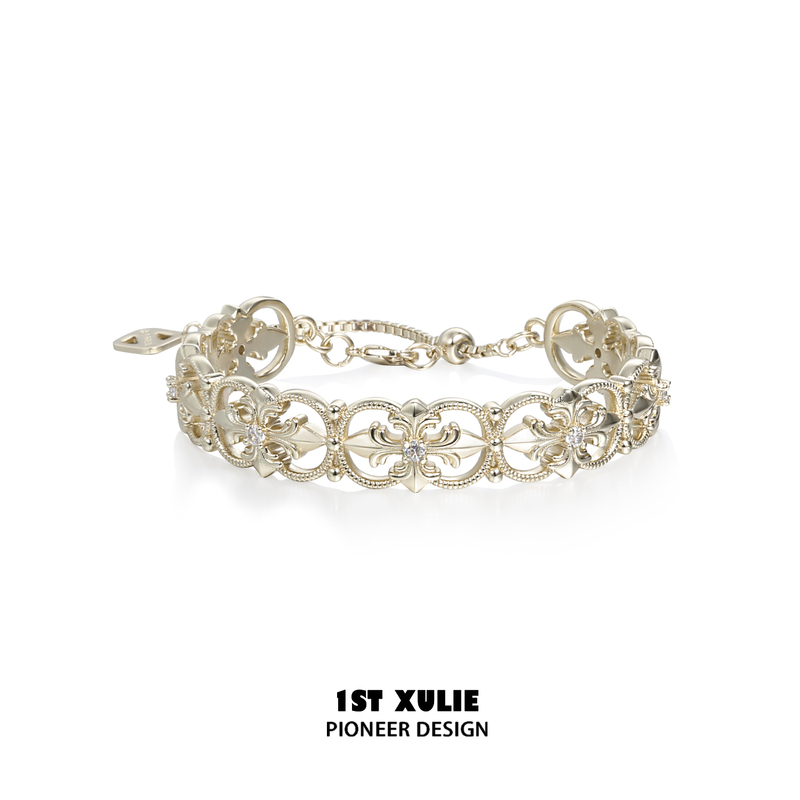 1Stxulie Iris Vintage Bracelet Niche Light Luxury Exquisite Women's 2026 New Bracelet Bangle Jewelry