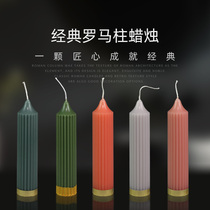 Christmas candles ins Nordic Roman column Candles Light Dinner Wedding Candlestick Candles Western colored rod Wax smoke-free