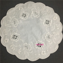 Pure handmade foreign trade original single embroidery cotton pad round cushion hand embroidered cotton coaster