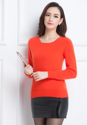 18 mùa thu và mùa đông đáy mới cashmere rắn màu Vòng phụ nữ áo len áo len của cổ áo ngắn mang bên mình nhung lỏng đan