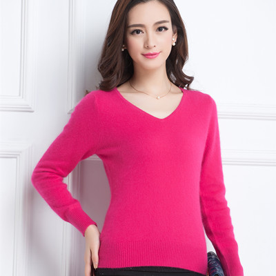 18 mùa thu và mùa đông đáy mới cashmere rắn màu Vòng phụ nữ áo len áo len của cổ áo ngắn mang bên mình nhung lỏng đan