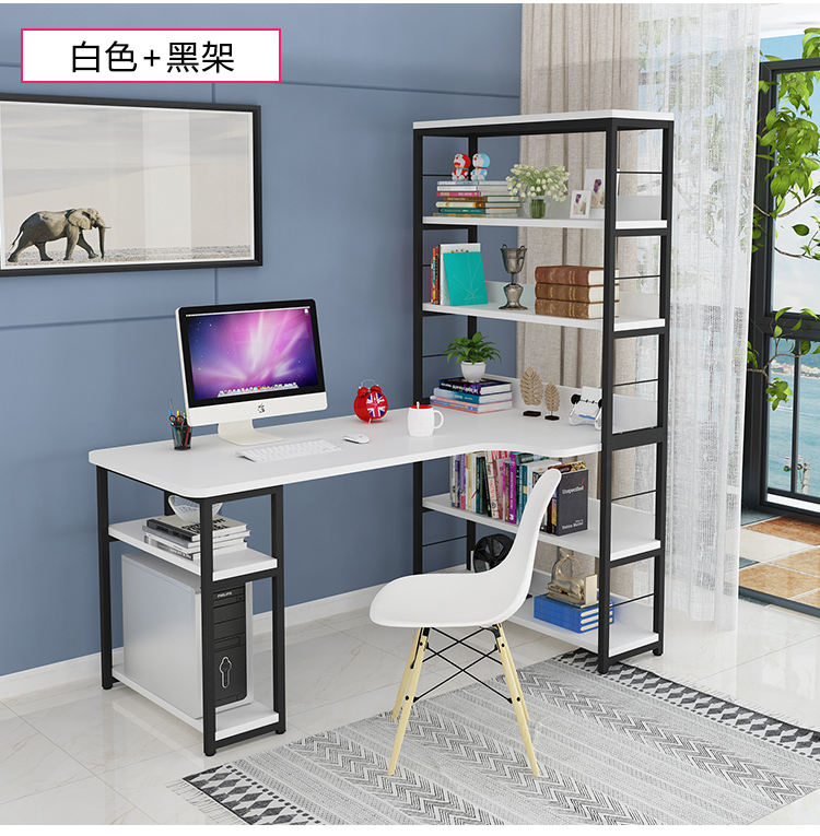 Máy tính để bàn bàn làm việc tại nhà bàn viết bàn góc bàn học sinh bàn góc bàn với tủ sách một bàn - Bàn bàn gỗ xếp