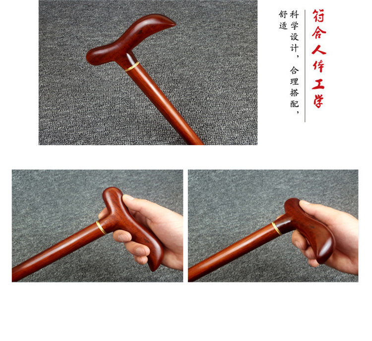 Gỗ cứng ông già đi bộ gỗ gụ gỗ hồng mộc gỗ cũ chống trượt đi bộ vòi mía gỗ trekking cực gậy chống người già