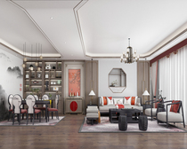 New Chinese living room sofa combination restaurant dining table and chair combination set furniture modern light luxury solid wood spot customization