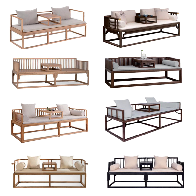 New Chinese Sofa Luohan Bed Cardseat Coffee Chan Hostel Room Tea House Tea House Furniture