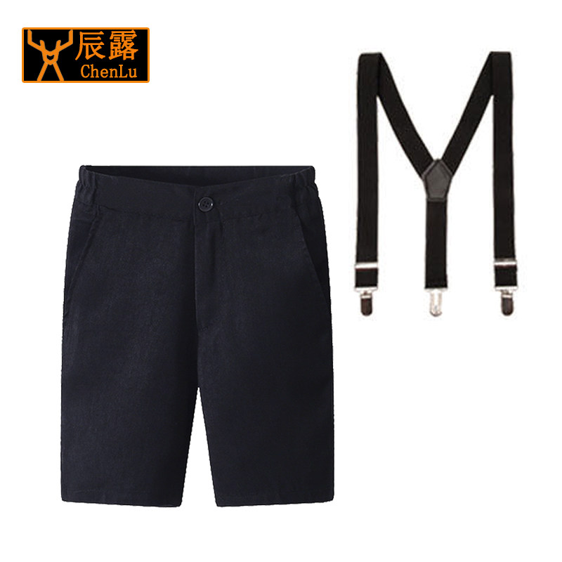 Boys shorts black baby children's trousers primary school uniform holding baby bag show pants school uniform show children's pants