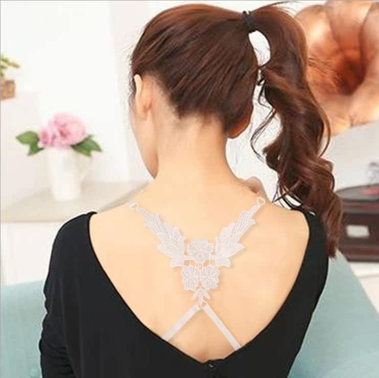 Vai openwork ren hoa áo ngực với dây đeo đồ lót vô hình dây đeo vai phụ kiện phụ nữ ren chéo đẹp trở lại treo cổ - Vai tráng dây áo trong