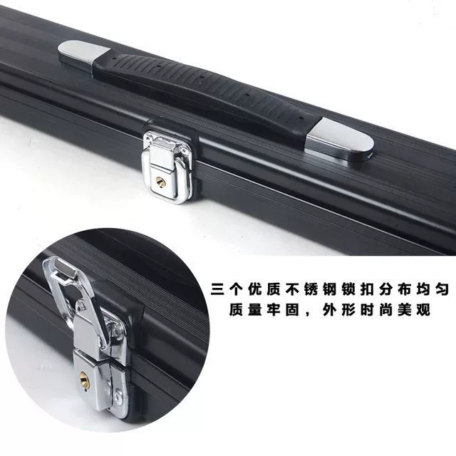 Cổ điển dày màu hợp kim nhôm key lock hồ bơi cue hộp nhựa thép đen 8 bi da 3 4 vượt qua rod cue hộp bàn bi a aileex 9020