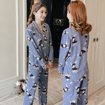 Lunar clothing summer thin postpartum cotton maternal feeding and lactation clothing pregnancy spring and autumn pregnant womens pajamas